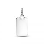 Engravable rectangle sterling silver pendant