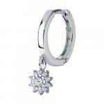 Серьга из серебра с фианитами