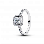 Sterling silver ring with clear cubic zirconia