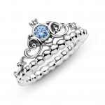 Серебряное кольцо Disney Cinderella в форме тыквы с кубическим цирконием голубого цвета