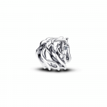 Horse sterling silver charm with clear cubic zirconia