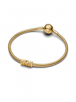 MOM 14k gold-plated charm with clear cubic zirconia