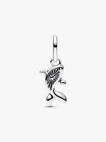 Koi fish sterling silver mini dangle with red Murano glass