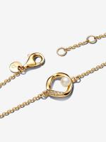 14k gold-plated bracelet with treated white freshwater cultured pearl and clear cubic zirconia