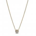 14k gold-plated collier with clear cubic zirconia