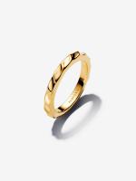 Rippled 14k gold-plated ring