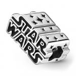 Серебряный шарм с логотипом «Star Wars» и черной эмалью