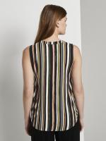 easy sleevel, black multicolor stripe, L