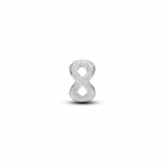 Textured infinity sterling silver mini charm