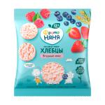 Мини-хлебцы ФрутоНяня рисовые "Ягодный микс" яблоко клубника черника и малина 30гр 12м+