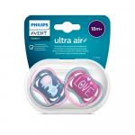 Пустышка Philips Avent ортодонтическая AIR Girl 18м+