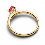 Heart 14k gold-plated ring with cherries jubilee red crystal