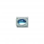Composable Classic STONES in stainless steel with 925 sterling silver setting and detail (13_light blue topaz)