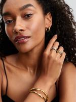 Twisted 14k gold-plated open bangle