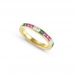 CARISMATICA ring in 925 sterling silver and cz fin, Yellow gold (005_MIXED-006_Size 15)