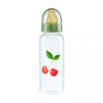 Бутылочка для кормления HAPPY BABY cherry с латексной соской 0м+ 250 мл