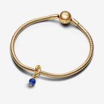Позолоченная подвеска 14k с голубым кристаллом