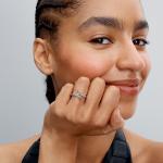 Arrow sterling silver ring with clear cubic zirconia