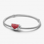 Project Red snake chain sterling silver bracelet with red enamel