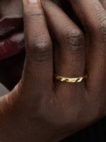 Rippled 14k gold-plated ring