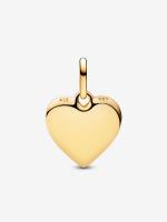 Engravable textured heart 14k gold-plated medallion