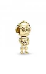 Шарм Star Wars C3PO PANDORA Shine с черной эмалью