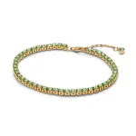 14k gold-plated bracelet with mint green crystal