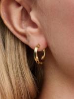 Twisted 14k gold-plated hoop earrings