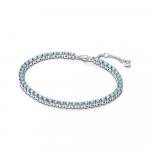 Sterling silver tennis bracelet with aquamarine blue crystal