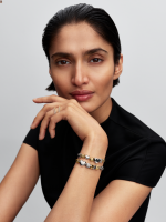 Textured infinity sterling silver mini charm