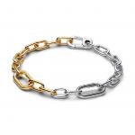 Sterling silver and 14k gold-plated link bracelet