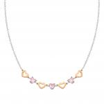 PRINCIPESSINA necklace in steel with BI-TONE fin, and cubic zirconia (022_Heart)
