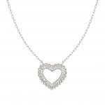 LOVECLOUD necklace in 925 sterling silver and cz (009_Silver Heart)