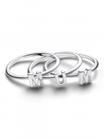 MUM sterling silver splittable ring with clear cubic zirconia