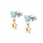 PRINCIPESSINA earrings in steel with BI-TONE fin, and cubic zirconia (023_Star)