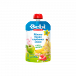 Пюре BEBI фруктовое, яблоко, банан, клубника, злаки, 90 гр