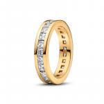 14k Gold-plated ring with clear cubic zirconia