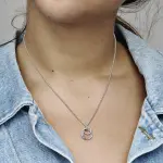 Колье из стерлингового серебра с подвеской из прозрачного кубического циркония