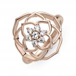 Кольцо PANDORA Rose с цветком розы и прозрачным кубическим цирконием