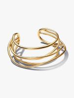 Organically wired 14k gold-plated open bangle