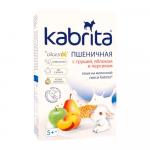 Пшеничная каша Kabrita на молочной смеси с грушей, яблоком и персиком 5м+