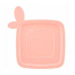 Детская тарелка Lalababy Play with Me Wolfie с мягкой крышкой персиковая карамель