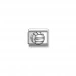 Composable Classic OXIDIZED SYMBOLS in st steel and 925 sterling silver (71_Volley ball)