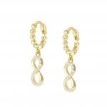 LOVECLOUD earrings in 925 sterling silver and CIRCLE cz (005_Infinity Yellow Gold)