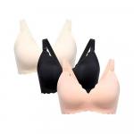 Бюстгальтер для кормления Momcozy Floral Nursing Bra бесшовный поддерживающий цвета Black Skin Cream размер S 3шт