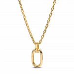 14k gold-plated large openable link pendant necklace