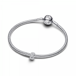 Textured infinity sterling silver mini charm