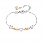 PRINCIPESSINA bracelets in steel with BI-TONE fin, and cubic zirconia (024_Infinite)
