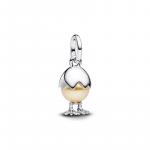 Easter egg sterling silver dangle with golden lacquered artificial pearl