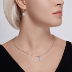 Подвеска из серебра с фианитом и эмалью